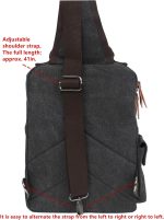 Leaper Canvas Messenger Bag Sling Bag Cross Body Bag Shoulder Bag Coffee, L - Image 5